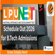LPUNEST 2026 Schedule Out for B.E./B.Tech Admissions; Apply Online by January 15